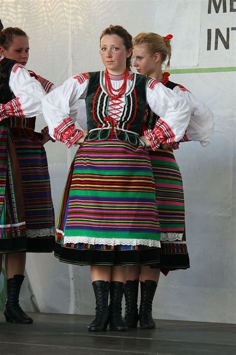 National Costumes Of Poland Poland Costume Polished Man Bright Stripes My Heritage Folk