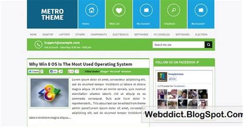 Metro Ui Windows 8 Style Blogger Template Webddict