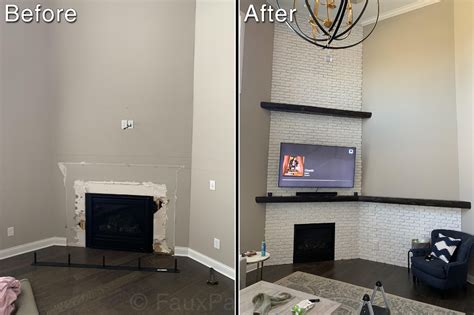 It's pretty common for small homes to be lacking a fireplace. Fireplace Photos: Ideas with Brick & Stone Faux Panels ...