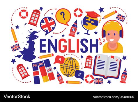 british english language learning class royalty free vector