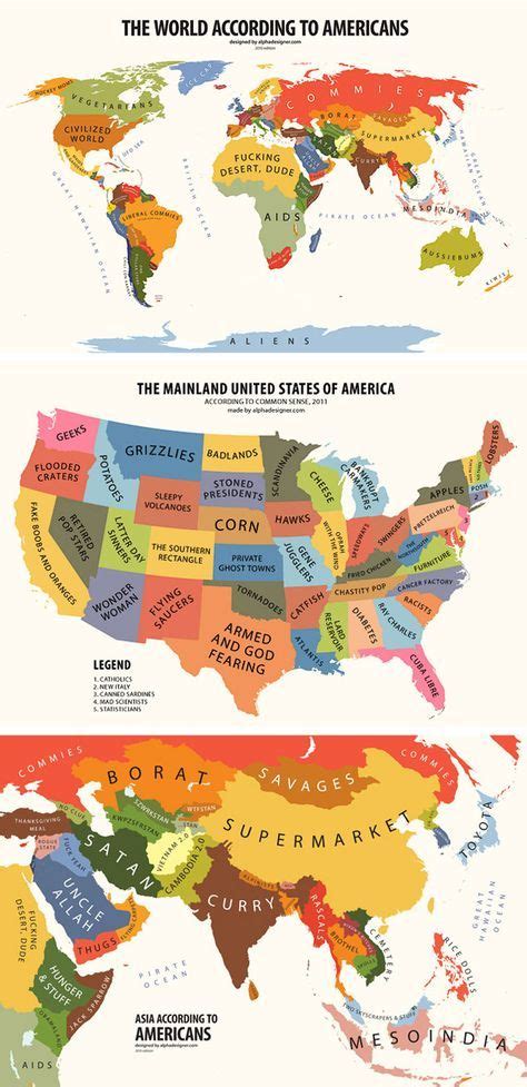 Infographics A Map Of The World According To Americans Infographic