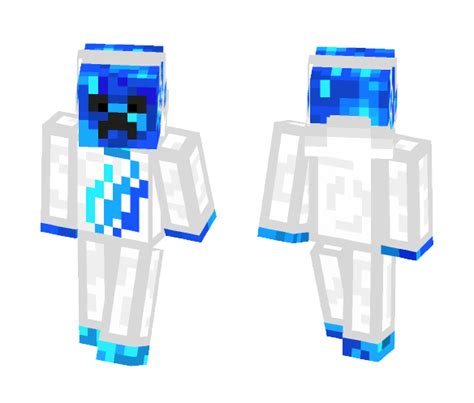 Download Blue Creeper With White Flame Shirt Minecraft Skin For Free