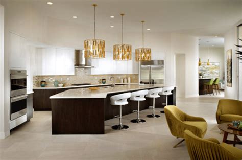 The waterfall countertop is a nice touch, turning an island into a buffet/bar combination. 15+ Best Ideas Mid Century Modern Kitchen Design Inspiration