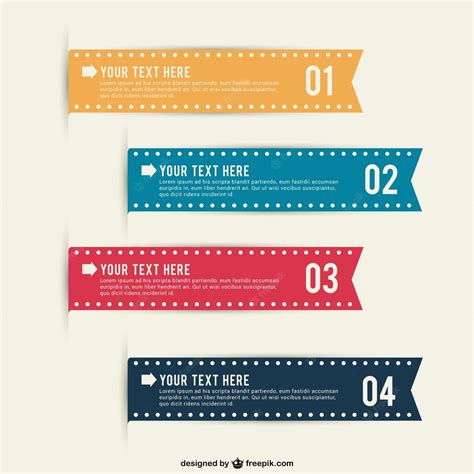 Free Vector Editable Infographic Ribbons