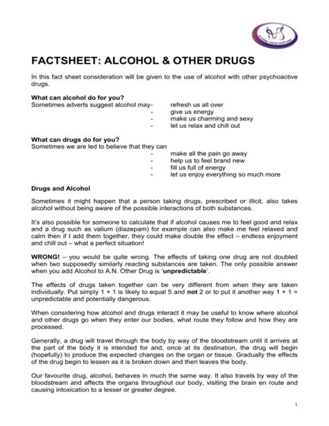 Factsheet Alcohol And Other Drugs
