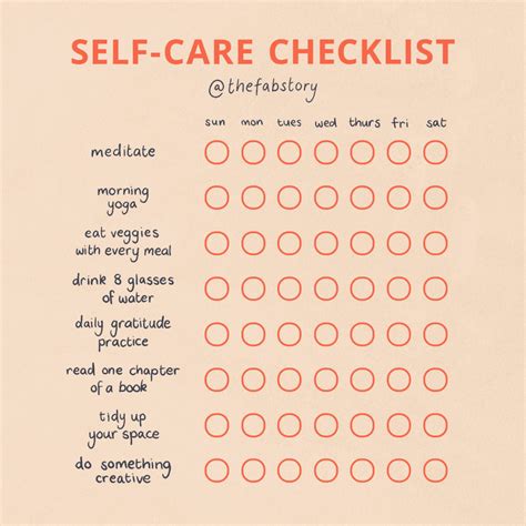 The Self Care Checklist Fabulous Magazine Self Care Checklist Self