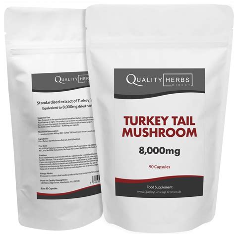 turkey tail mushroom 8 000mg capsules powerful formula quality ginseng direct