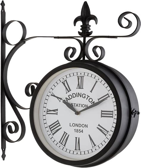Blum Feldt Paddington Retro Wall Clock Double Sided Station Clock
