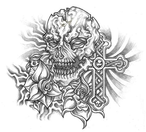 Skull Roses And Cross Concept Tattoo By Dany666 On Deviantart