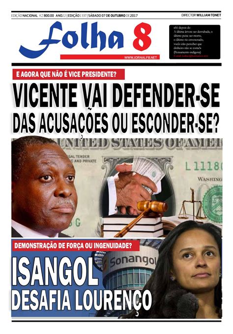 Folha 8 Edição De 07102017 By Jornal Folha 8 Issuu