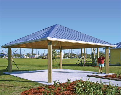 Wood Single Roof Forestview Square Pavilions Pavilions By Shape