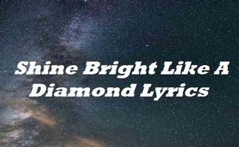 Shine Bright Like A Diamond Lyrics Song Lyrics Place