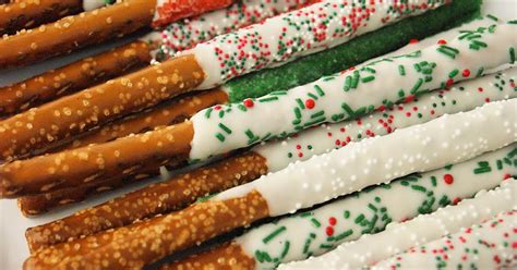 Christmas White Chocolate Dipped Pretzel Rods The Kitchen Is My