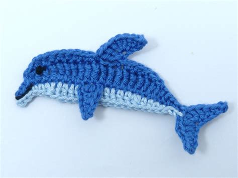 Crochet Applique Sea Life Crochet 1 Applique Dolphin Etsy