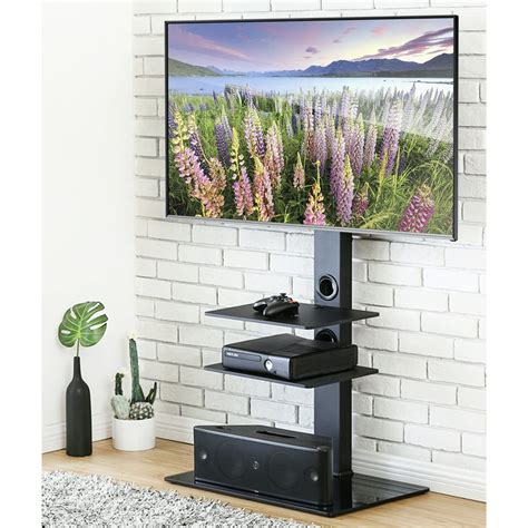 fitueyes universal swivel tv stand with cable management for 32 to 65 inch plasma lcd led flat