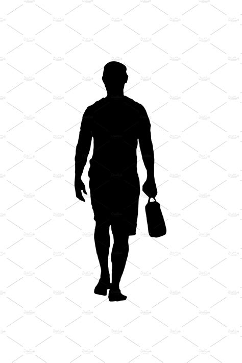 Isolated Silhouette Man Walking Back View Creative Daddy