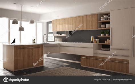 Ver las mejores ideas muebles de cocina beige. Cocina moderna de madera minimalista con suelo de parquet ...