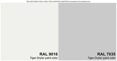 Tiger Drylac RAL 9016 Vs RAL 7035 149 73510 Color Side By Side