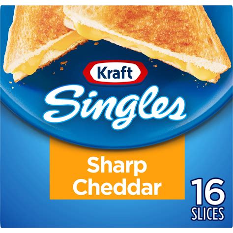 Kraft Singles Sharp Cheddar Cheese Slices 16 Ct Pack