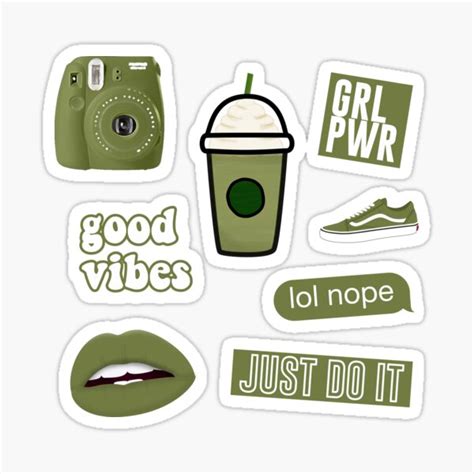 Trend Terbaru Sticker Set Aesthetic Green Aneka Stiker Keren