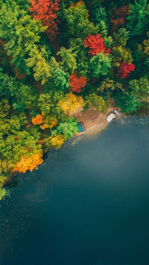 ~~fall On The Lake Drone View Of Autumn Cannon Township Michigan