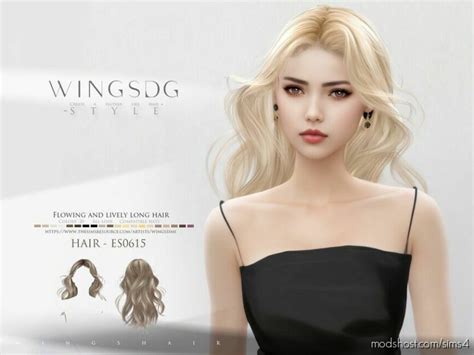Wings Flowing And Lively Long Hair Es0615 Sims 4 Mod Modshost