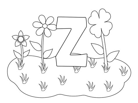 Dibujos De Letra Z Con Flores Para Colorear Para Colorear Pintar E
