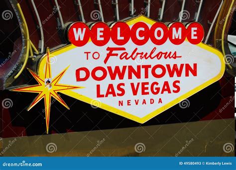 A Vintage Welcome To Fabulous Downtown Las Vegas Sign Editorial Stock