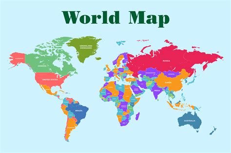 Large Labeled World Map