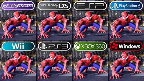 Spider Man 3 Gba Vs Ds Vs Psp Vs Ps2 Vs Wii Vs Ps3 Vs Xbox 360 Vs Pc