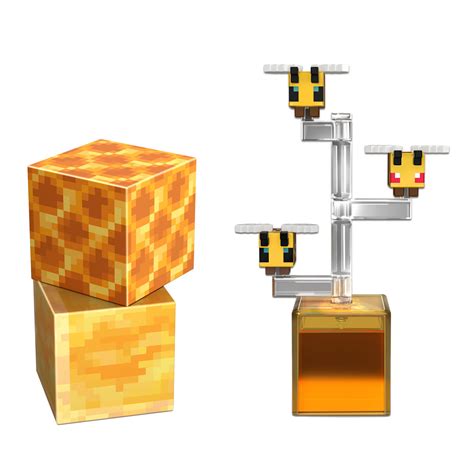 Minecraft Craft A Block Bees Figure Authentic Pixelated Video Game Character Age 6 Years And