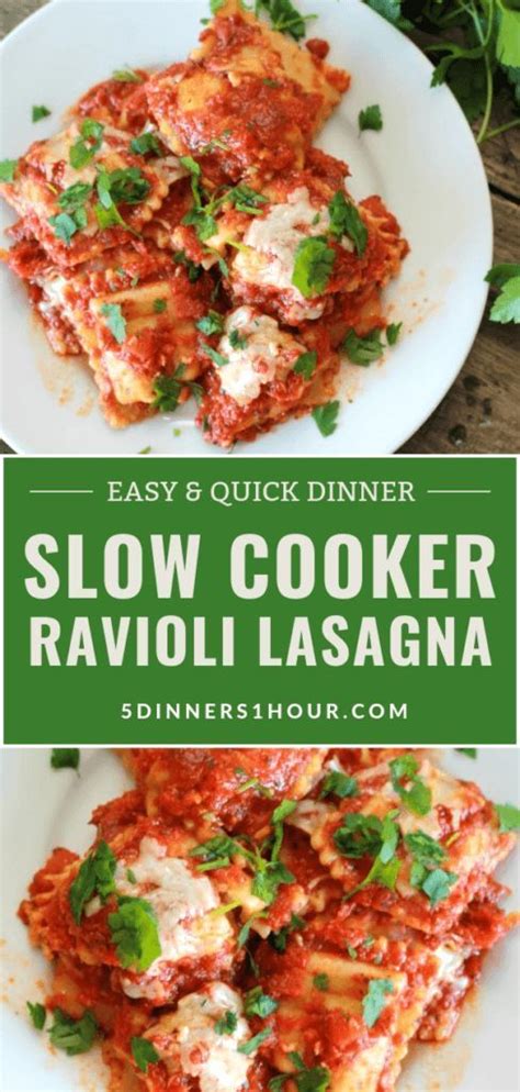 Add 1 package frozen ravioli; Slow Cooker Ravioli Lasagna - 5 Dinners In 1 Hour | Slow ...