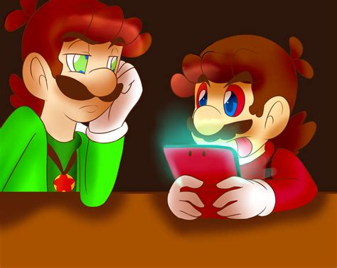 Commish Star Luigi And Fire Mario By Baconbloodfire On
