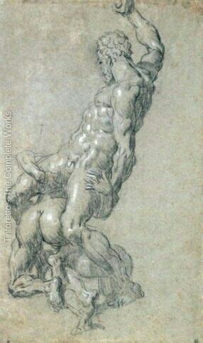 Tintoretto Nude Artwork Man Sketch Master Drawing Academic Art