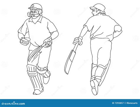 Joueurs De Cricket Illustration Stock Illustration Du Passage 7293857