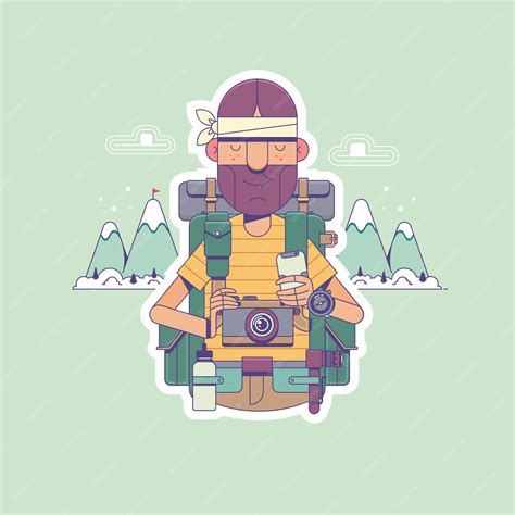 premium vector travel hiking backpacking tourism concept