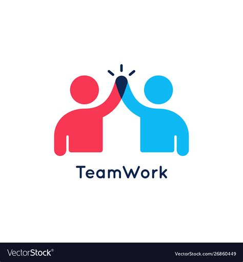 Teamwork Concept Logo Team Work Icon On White Vector Image