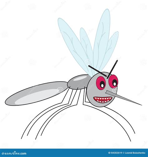 Funny Angry Mosquito Stock Vector Illustration Of Parasite 84302619