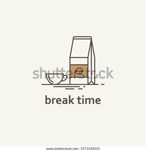 Coffee Break Time Logo Icon Vector Stock Vector Royalty Free