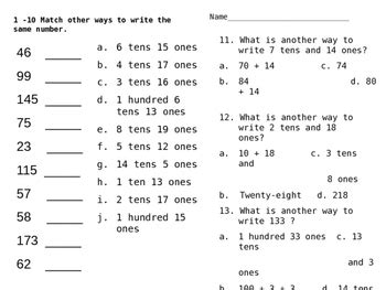 Expanded form math worksheets grade 4 awesome tattling to the 2nd pdf via :bisonl.info. Place Value Renaming Numbers (Tens/Ones) by Teachin ...