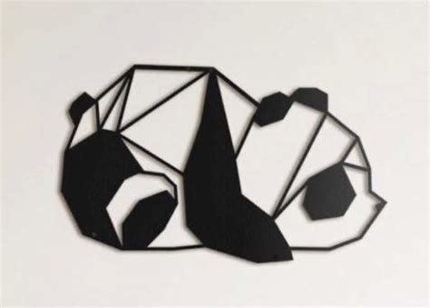 Geometric Panda Geometric Metal Panda Panda Wall Art Etsy