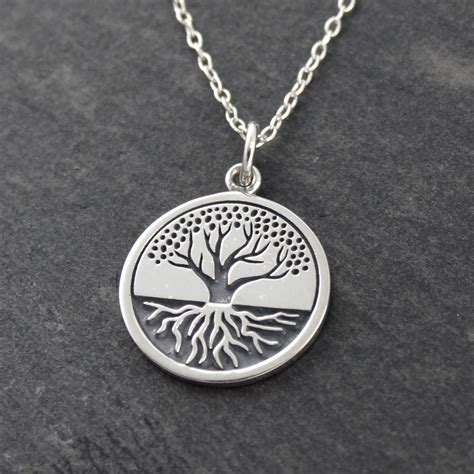 Tree of Life with Roots Necklace in Sterling Silver