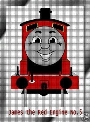 My little spunky guy finally turned 3! James The Red Engine Crochet Pattern | Train cross stitch ...