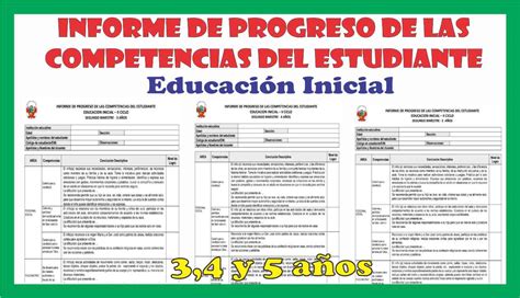Informe De Progreso De Las Competencias Del Estudiante Educación