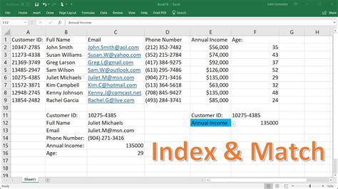 Index And Match Functions With Drop Down Lists Excel Youtube
