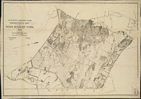 topographical map of west roxbury park digital commonwealth