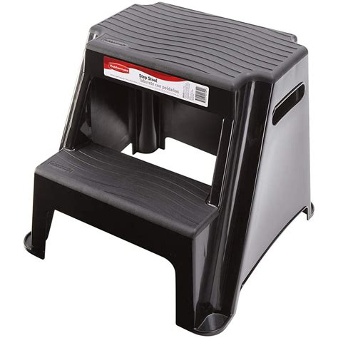 Rubbermaid Rm P2 2 Step Molded Plastic Stool With Non Slip Step Treads