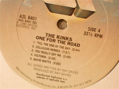 The Kinks One For The Road Live Compilation 1980 Vintage Vinyl Etsy