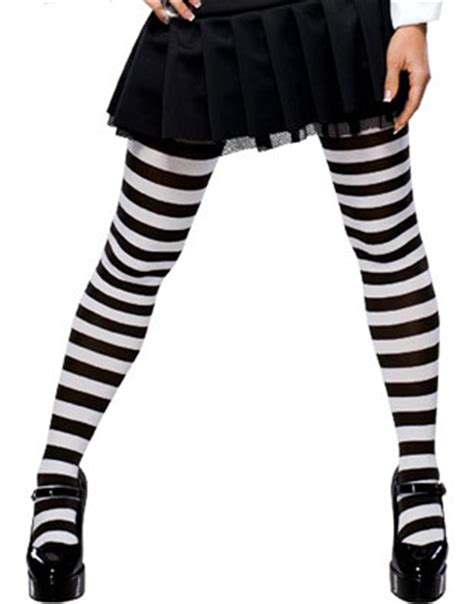 sexy black and white striped stockings