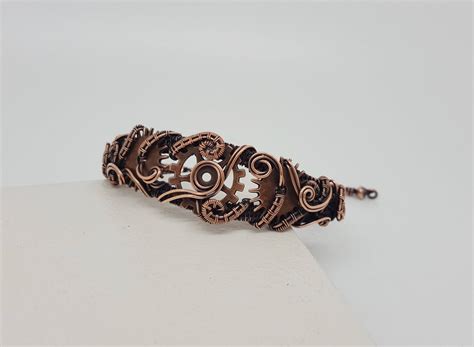 Steampunk Copper Bracelet Steampunk Jewellery Handmade Copper Cuff